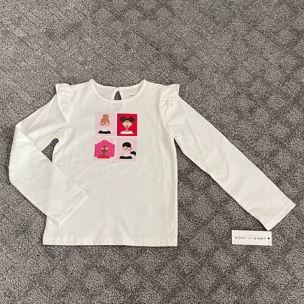 NWT Janie and Jack Ruffle Sleeve Tee Shirt